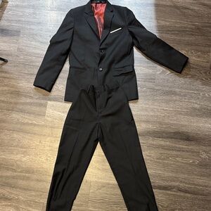 Men's Black Suit with Red Lining